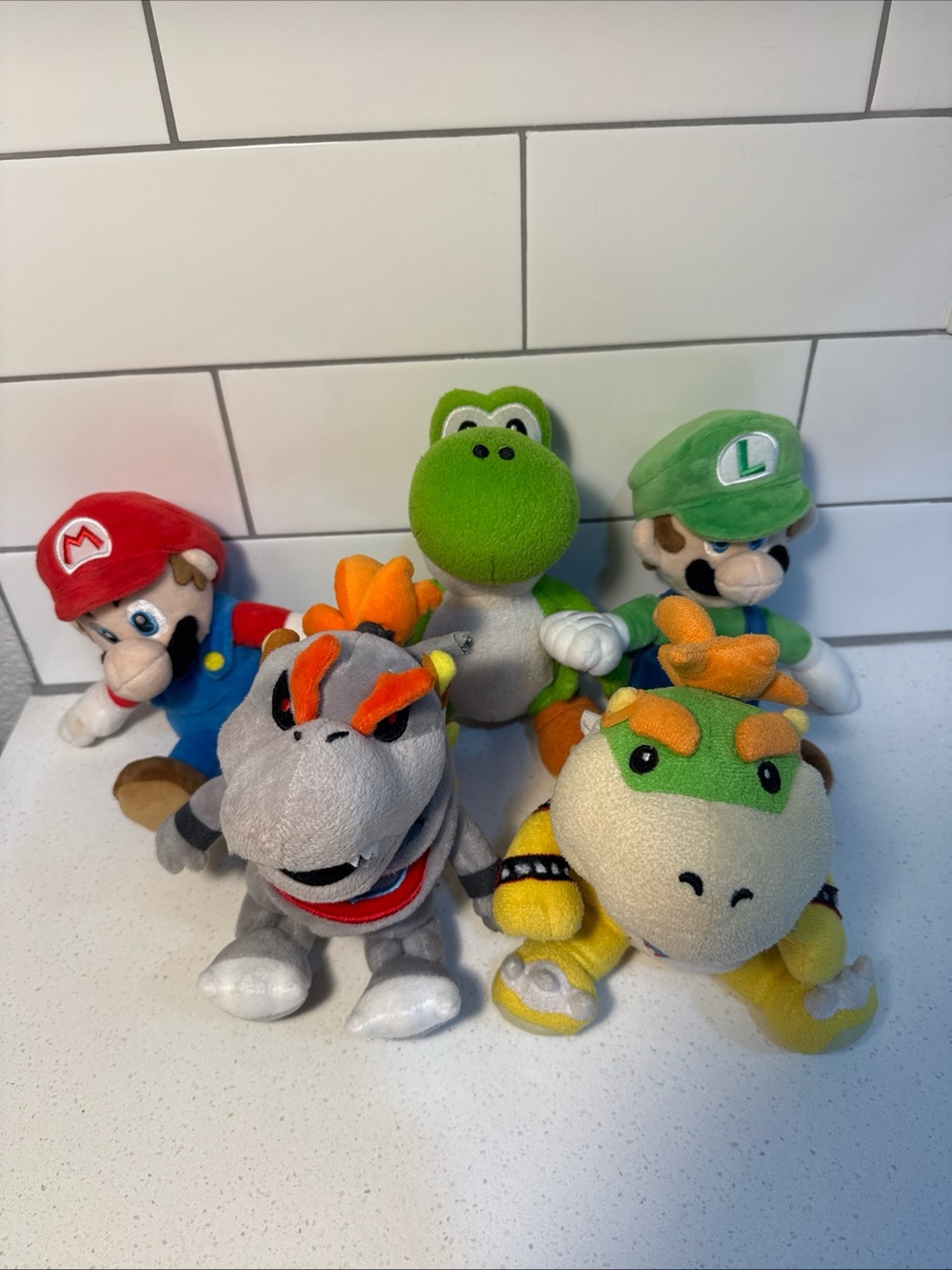Nintendo Super Mario Plush Set - Red, Green, Yellow, Orange, Gray